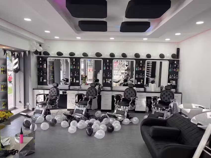 Friseur Salon Black White