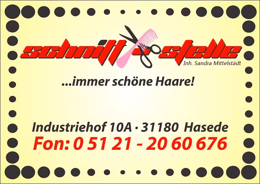Friseursalon Schnitt-Stelle
